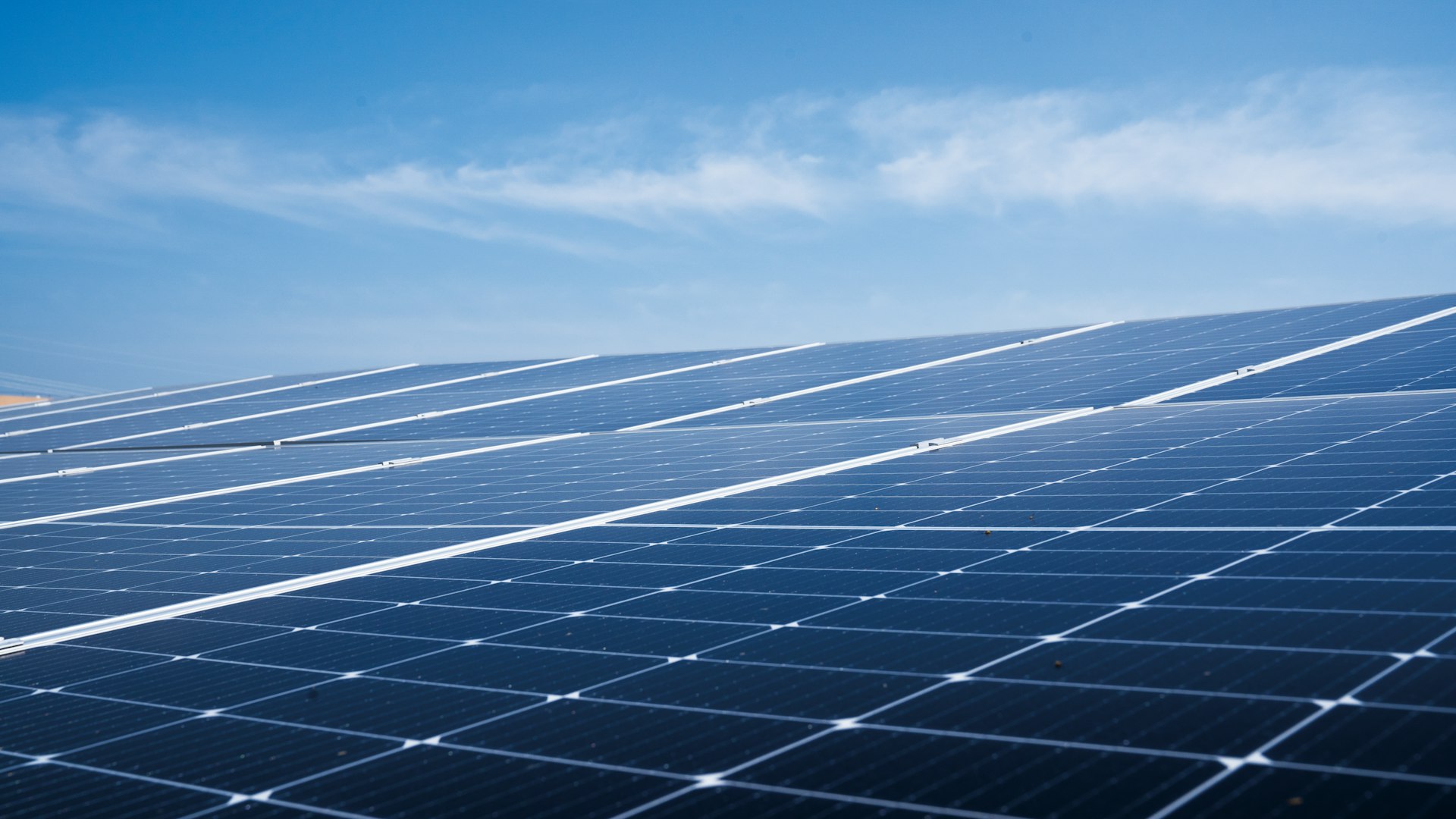 Paneles solares fotovoltaicos bajo el sol
